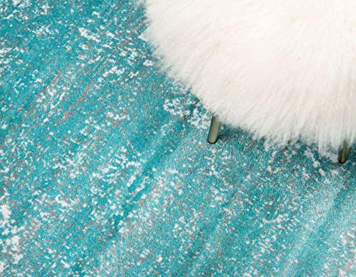 Unique Loom Sofia Collection Area Rug - Casino (2' x 13' 1" Runner Turquoise/Ivory) - Image 5