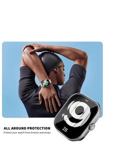 Y&D Screen Protector Case for Xiaomi Redmi Watch 4, 4 Pack Tempered Glass Hard PC Bumper & Film Replacement Accessories  - Image 4