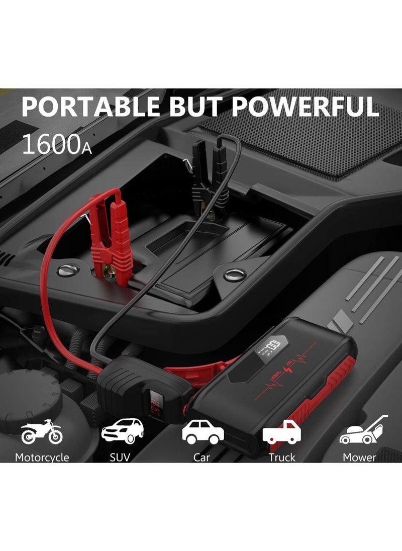 Generic Jstar 3 Car Jump Starter 1600A Peak, 20000mAh Portable Power Pack for 12V Cars, Trucks, SUVs (Up to 7L Gas/6L Diesel Engines), LCD Display, Smart Clamps, Built-In LED Flashlight, Safety Protection  - Image 4