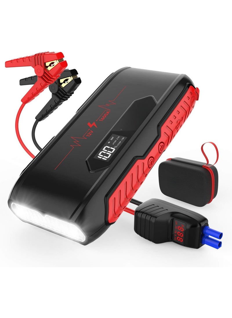 Generic Jstar 3 Car Jump Starter 1600A Peak, 20000mAh Portable Power Pack for 12V Cars, Trucks, SUVs (Up to 7L Gas/6L Diesel Engines), LCD Display, Smart Clamps, Built-In LED Flashlight, Safety Protection  - Image 1