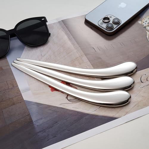 Natico Originals Non-Tarnishing Silver Contemporary Home and Office Desktop Letter Opener, Sleek Curved Edge Comfortable Grip, Paperweight (30-364) - Image 3