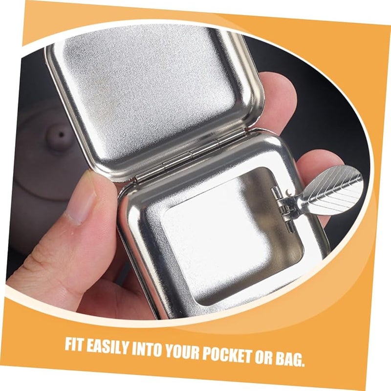 منفضة سجائر معدنية محمولة مقاومة للرياح للسجائر والسيجار، مدمجة للسيارة والسفر - Image 3