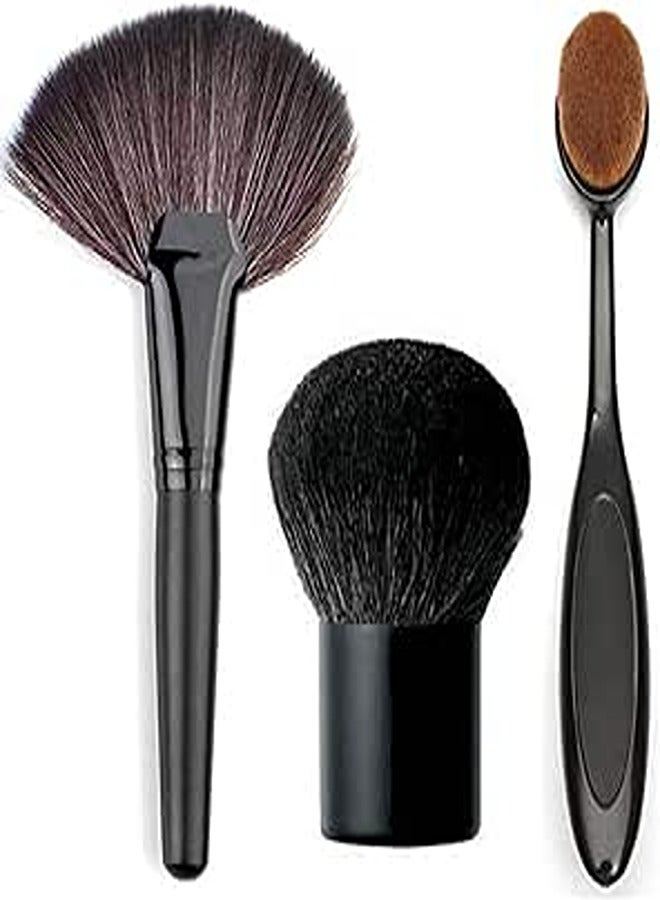 3 Pcs Makeup Brushes High Line Brush And Foundation Brush And Blusher Brush From Industrial Goat Hair