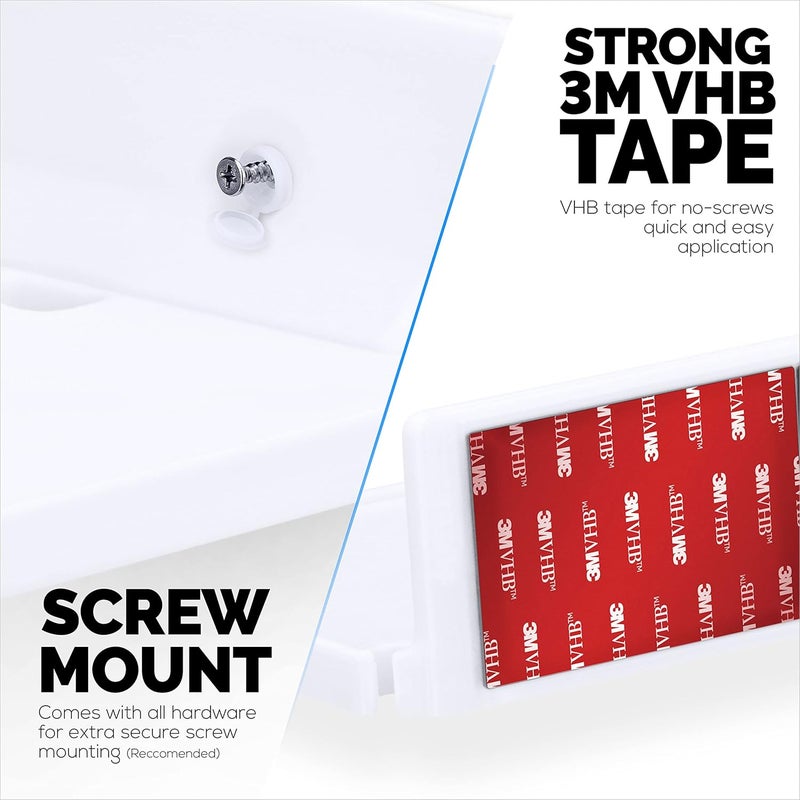 Brainwavz 8 Shelf Wall Mount for Speakers Security Cameras Baby Monitors Plants Toys More Floating Shelves Adhesive Screwin White - Image 5