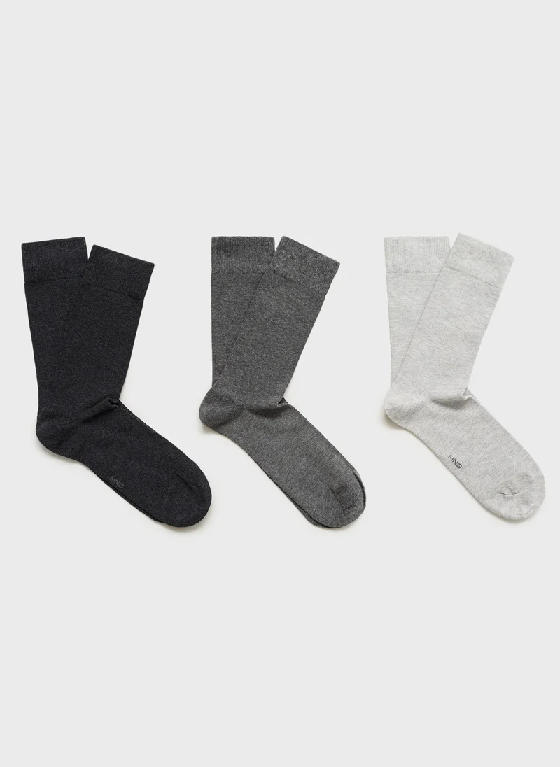 Mango Man Pack Of 3 Cotton Socks