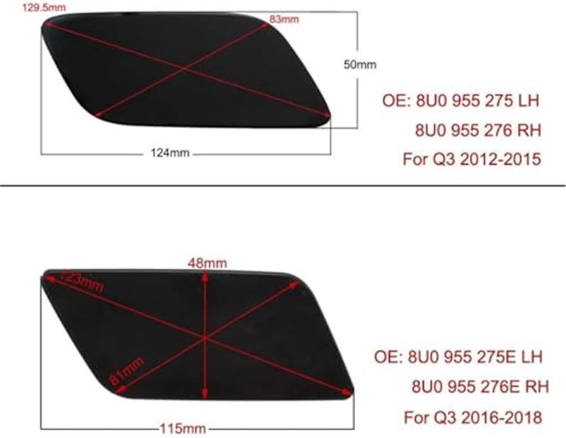 Wivplex Headlight Washer Nozzle Cover for Audi Q3 - Image 2