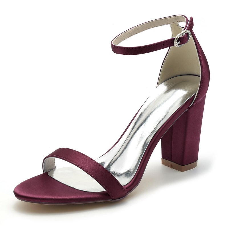 2025 Fashionable Simple Thick Heel One-Line Strap Wedding Sandals Bridal Shoes Bridesmaid Shoes Banquet Shoes 2022-3 - Image 1