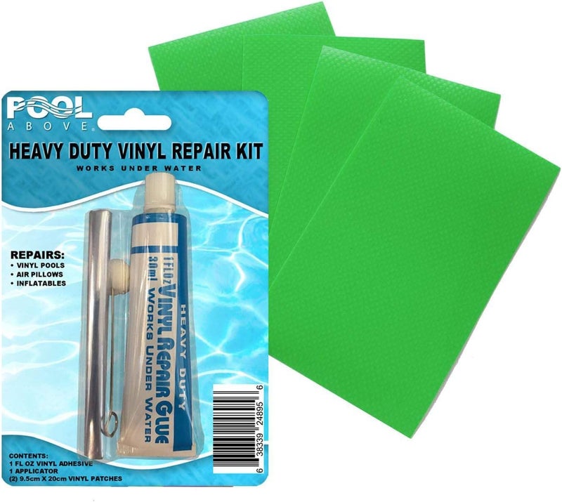 Pool Above Heavy Duty Vinyl Repair Patch Kit | Vinyl Cement Adhesive Glue and Colored Patches for Inflatables Boat Raft Kayak Air Beds Inflatable Mattress Hole Repair - Image 2