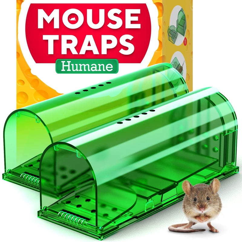 GEROSSI Humane Mouse Trap (2-Pack) â€“ Ultra-Sensitive Catch & Release Live Mice Traps â€“ Fast Home, Indoor & Outdoor Control â€“ Safe for Kids & Pets â€“ Reusable No-Kill Design - Image 1