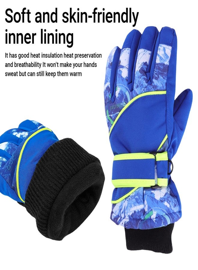 XuoAz Kids Waterproof Ski Snow Gloves - Winter Warm Mittens Non Slip Fleece Gloves for Boys Girls (for 4-8 Years) - Image 2