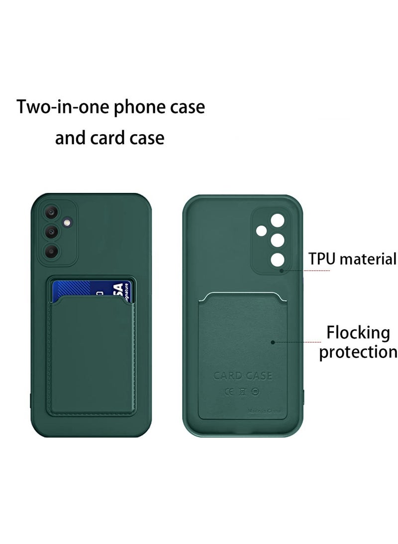Wtech Silicone TPU With Card Holder Case Cover For Samsung Galaxy A15 4G / 5G 2023 Dark Green  - Image 5