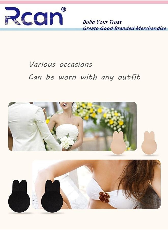Rcan - Lingerie for Women's Strapless Invisible Adhesive Bra Lift Push Up Rabbit Ears Bra Seamless Edge Adjustable Underwear Reusable Backless Slip Dress Wedding Dress - Image 1