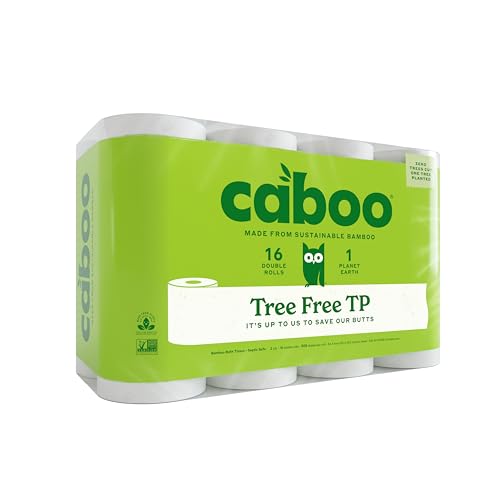 Caboo Tree Free Toilet Paper Septic Safe Bath Tissue Soft 2 Ply Sheets 300 Sheets Per Roll 16 Double Rolls - Image 1