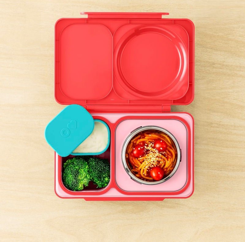 OmieBox UP (2 pack) Leakproof Dips Containers To Go, Salad Dressing Container, Condiment Container with Lids - Food Safe Silicone - 4.5 ounces (Pink/Teal) - Image 3