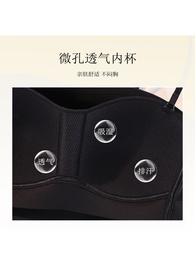 Moonbadi Seamless Thin Strap Undershirt With Built-In Bra, Braless Backless Underwear - Image 5