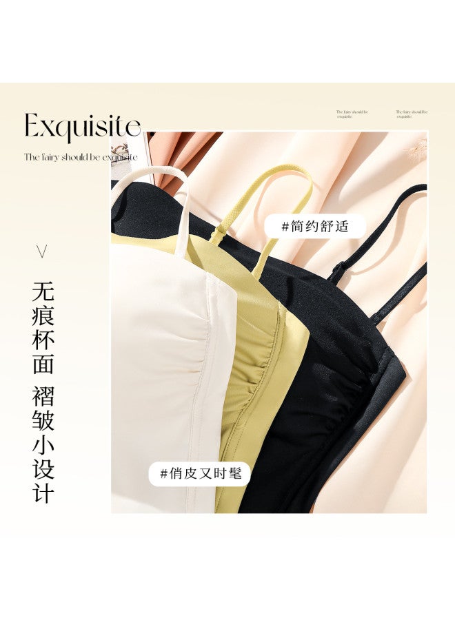 Moonbadi Seamless Thin Strap Undershirt With Built-In Bra, Braless Backless Underwear - Image 4