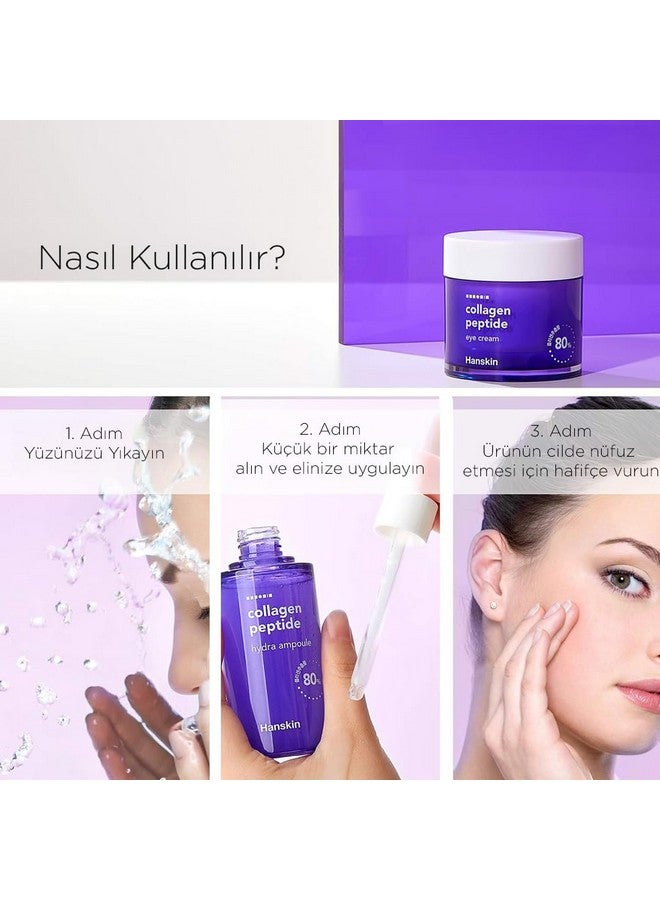 Hanskin Collagen Peptide Eye Cream (80Ml). Made With 80% Collagen Extract And 20% Peptide. Advanced Antiaging Formula To Repair Skin From Wrinkles And Fine Lines Around The Eyes. - Image 3
