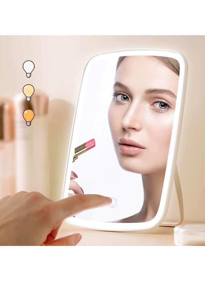 INFLUX Makeup Mirror with Adjustable Brightness & 3 Color Modes – Rechargeable Mirror with Lights for Perfect Makeup Application, Ideal for Home, Bathroom, Travel, and Portable Beauty Needs  - Image 1