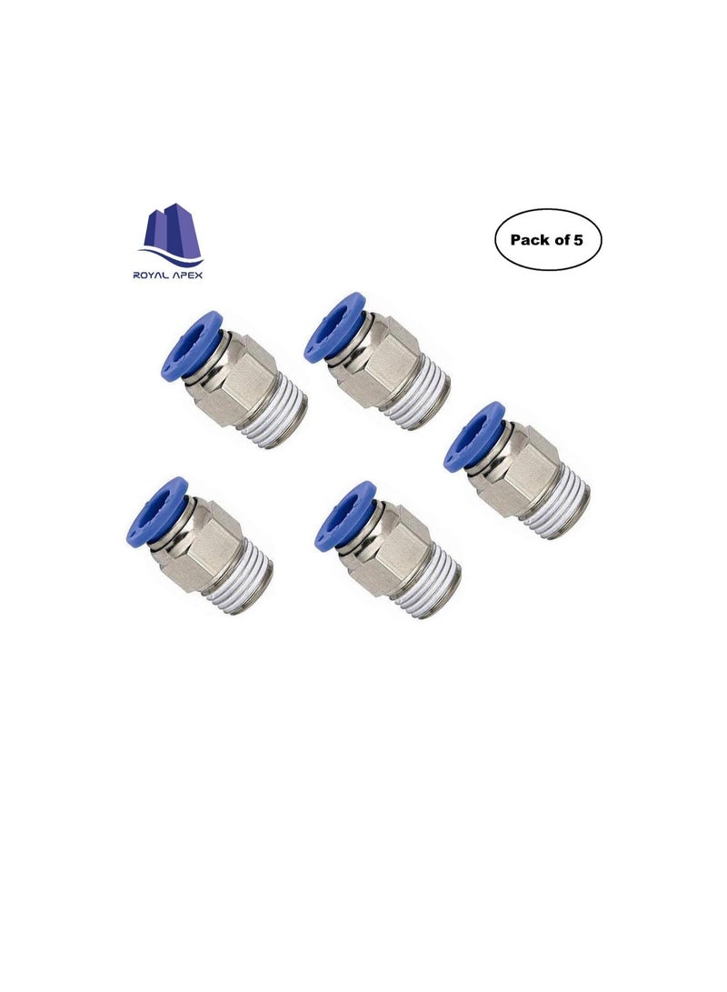 البولي يوريثين أنابيب ووصلات البولي يوريثين | دفع أنبوب هوائي لتوصيل التركيبات (مقبس ذكر - عبوة من 5 ، 10 مم × 1/2 بوصة) - Image 2