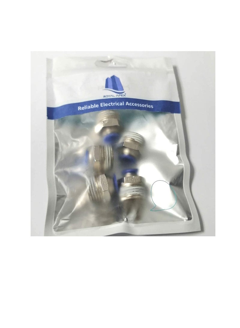 البولي يوريثين أنابيب ووصلات البولي يوريثين | دفع أنبوب هوائي لتوصيل التركيبات (مقبس ذكر - عبوة من 5 ، 10 مم × 1/2 بوصة) - Image 1