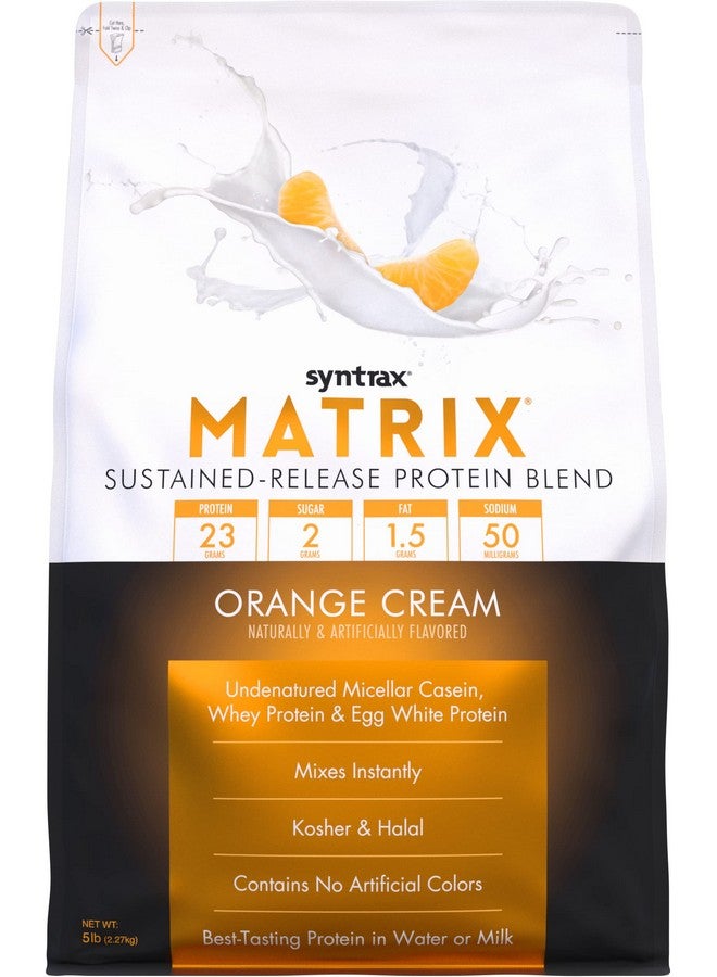 SYNTRAX Nutrition Matrix Protein Powder, Sustained-Release Protein Blend, Orange Cream, 5 Lbs - Image 1