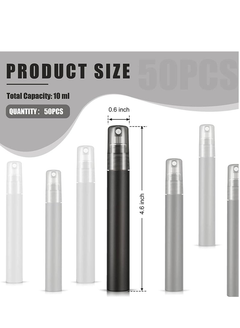 Spray Travel Perfume Bottles 10 ml Mini for Women Small Fine Mist Spray Bottles Portable Frosted Plastic Refillable Perfume Bottles Empty Atomizer Sample Containers for Essential Oils 25 Pcs