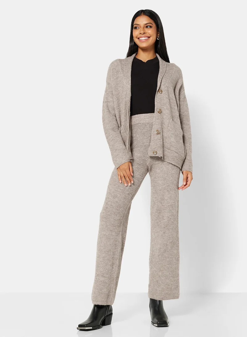 فيرو مودا Knit High Waist Wide Leg pants