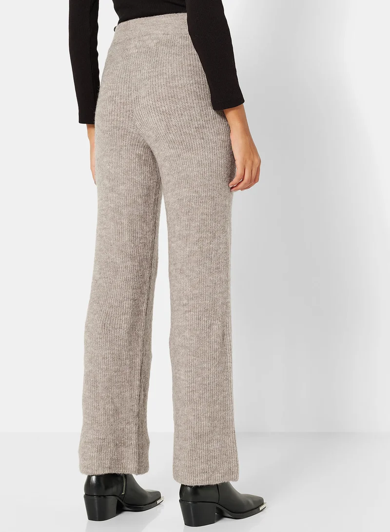 فيرو مودا Knit High Waist Wide Leg pants