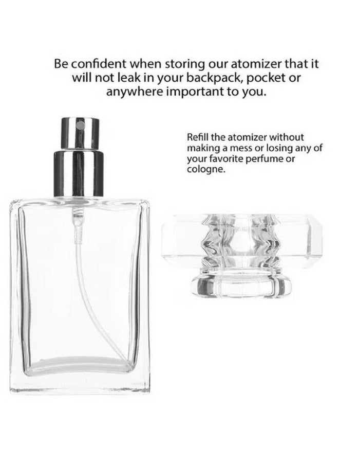 Beauenty 50ml Travel Refillable Glass Perfume Bottle Portable Square Empty Glass Perfume Atomizer Bottle. Spray Glass Bottle Atomizer Container,Clear - Image 5