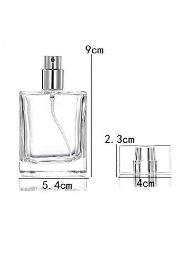 Beauenty 50ml Travel Refillable Glass Perfume Bottle Portable Square Empty Glass Perfume Atomizer Bottle. Spray Glass Bottle Atomizer Container,Clear - Image 4