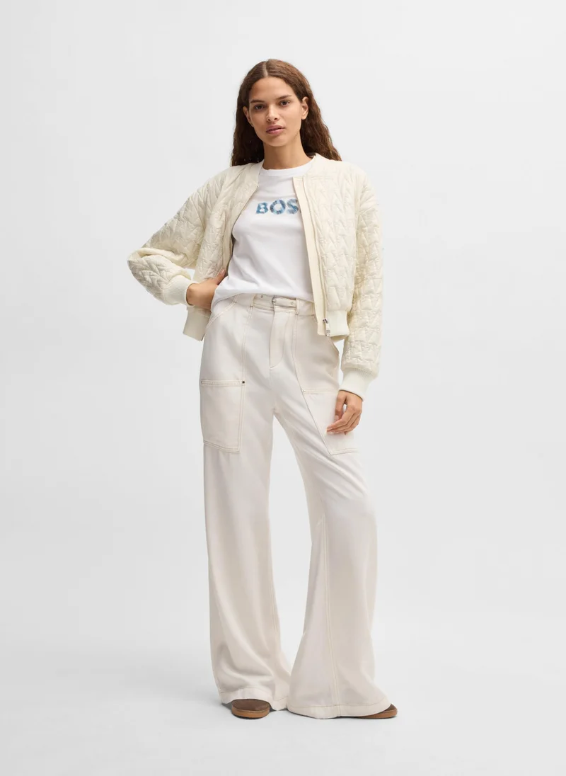 بوس Cotton-jersey T-shirt with seasonal logo