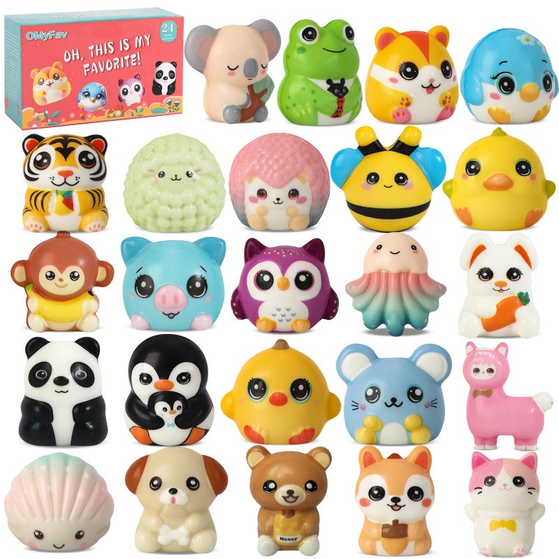 OMyFav 24PCS Party Favors for Kids Cute Squishies Toys Bulk Easter Egg Fillers for Kids Easter Gifts for Kids Classroom School Pinata Stuffers Birthday Gifts for Boys Girls Classroom Prizes Elementary - Image 2