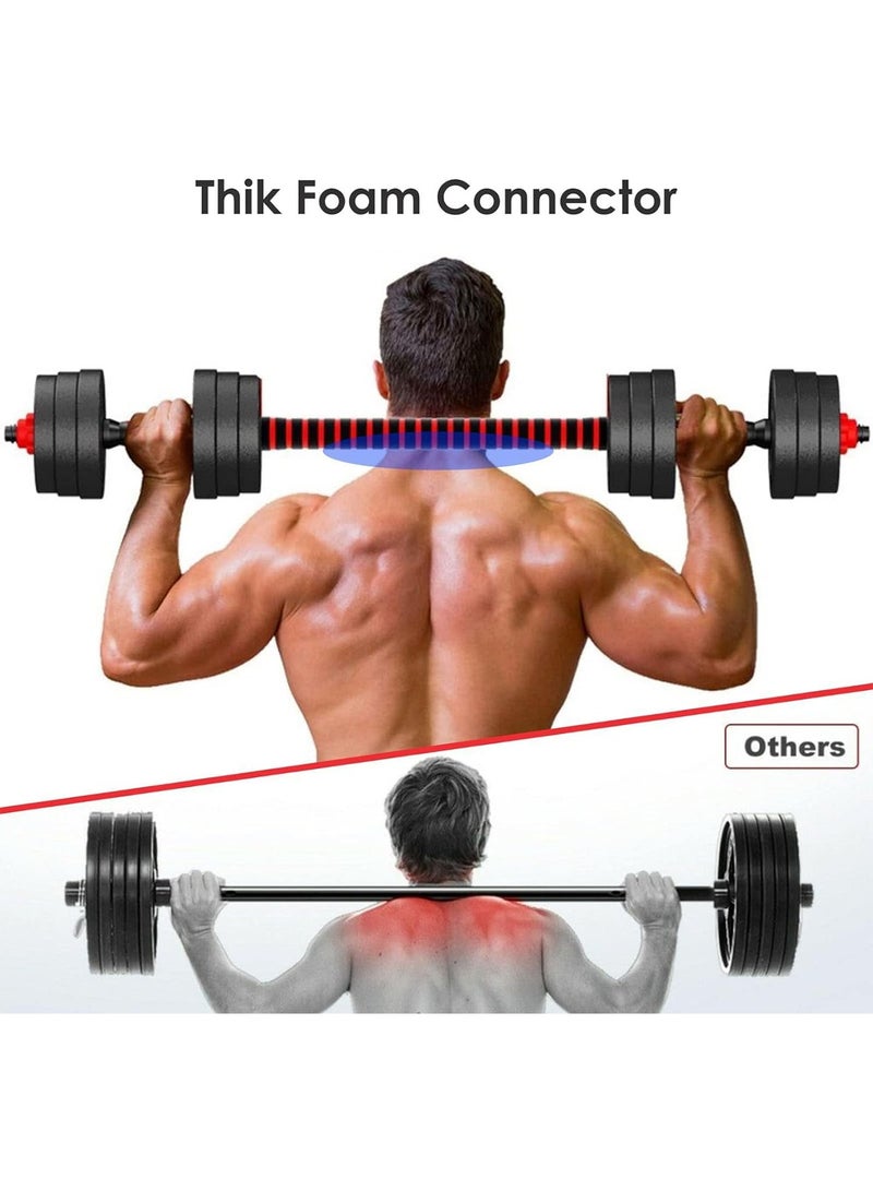 Bolivia's Adjustable Dumbbell & Barbell Set 15kg Black/Red - 3-in-1 Rubber Grip Home Gym Equipment with Weight Plates for Men Women Strength Training  - Image 5