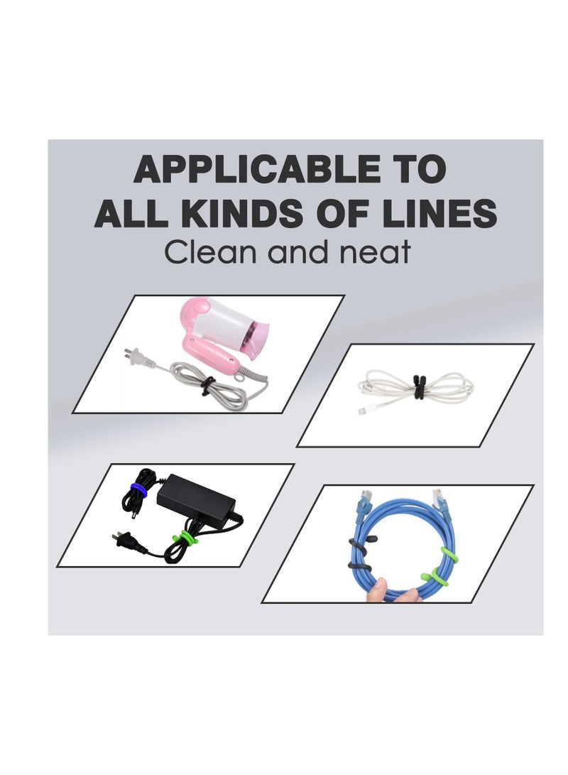 إسكدنيا Reusable Silicone Twist Ties with Steel Core for Cable and Gear Organization, Versatile Wire Management Set of 9 - Image 3