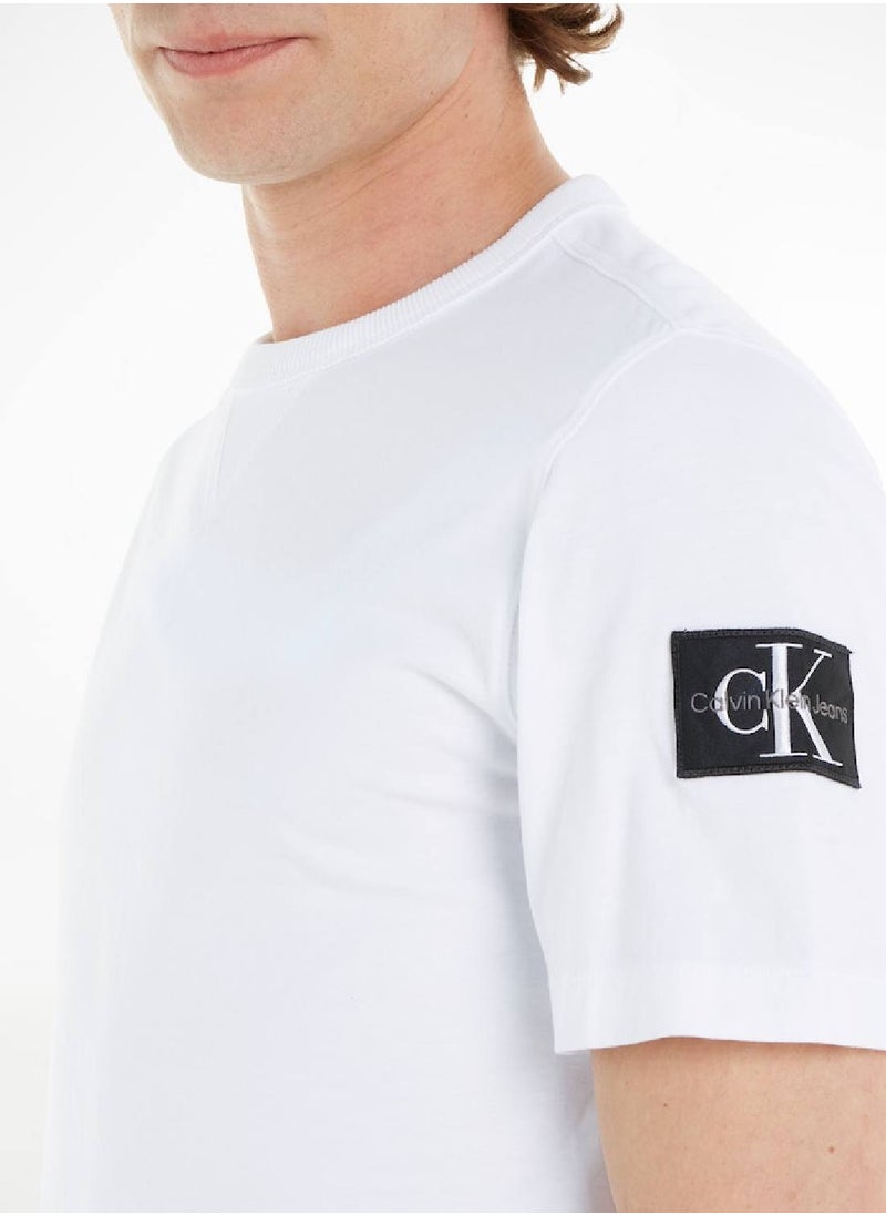 Calvin Klein Jeans Calvin Klein Jeans Men's T-Shirt - Regular Fit - Casual Tops - Cotton , White  - Image 4
