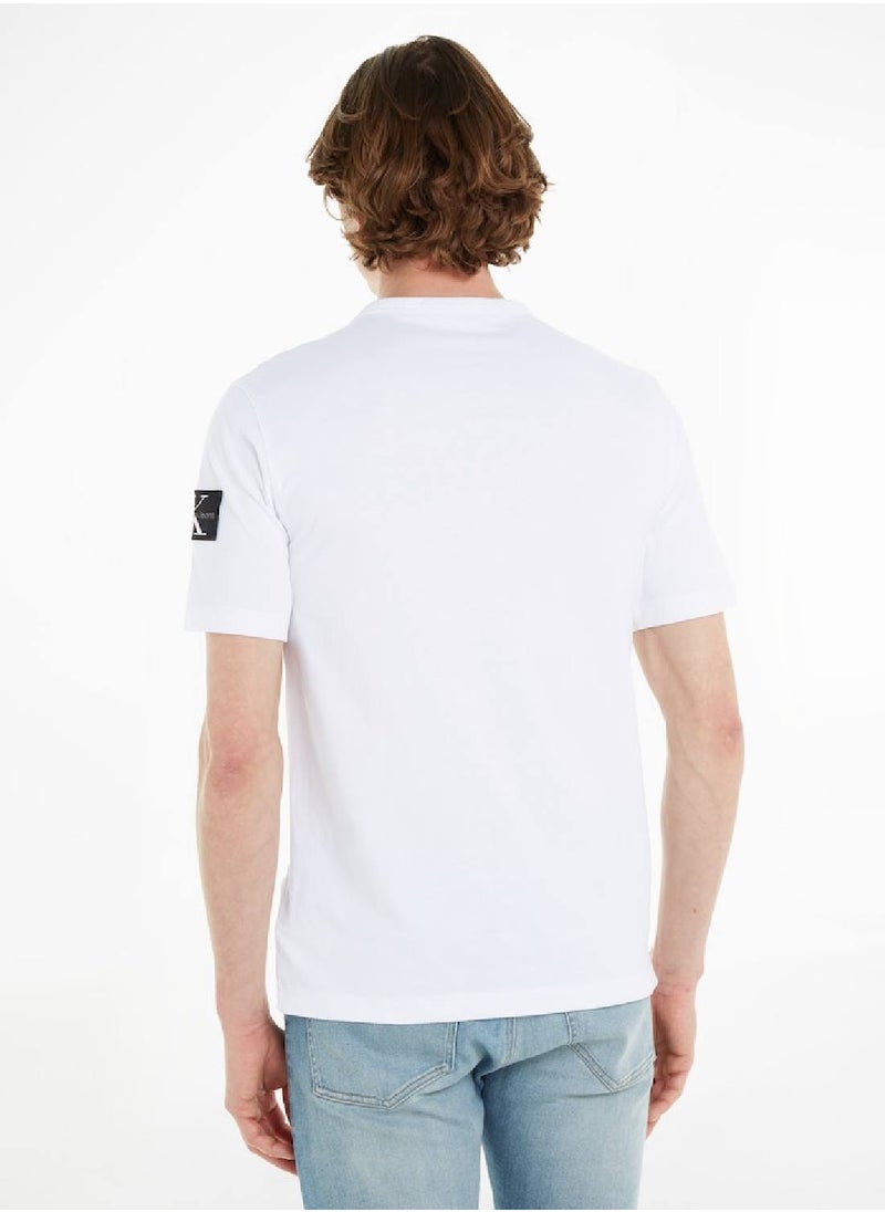 Calvin Klein Jeans Calvin Klein Jeans Men's T-Shirt - Regular Fit - Casual Tops - Cotton , White  - Image 3