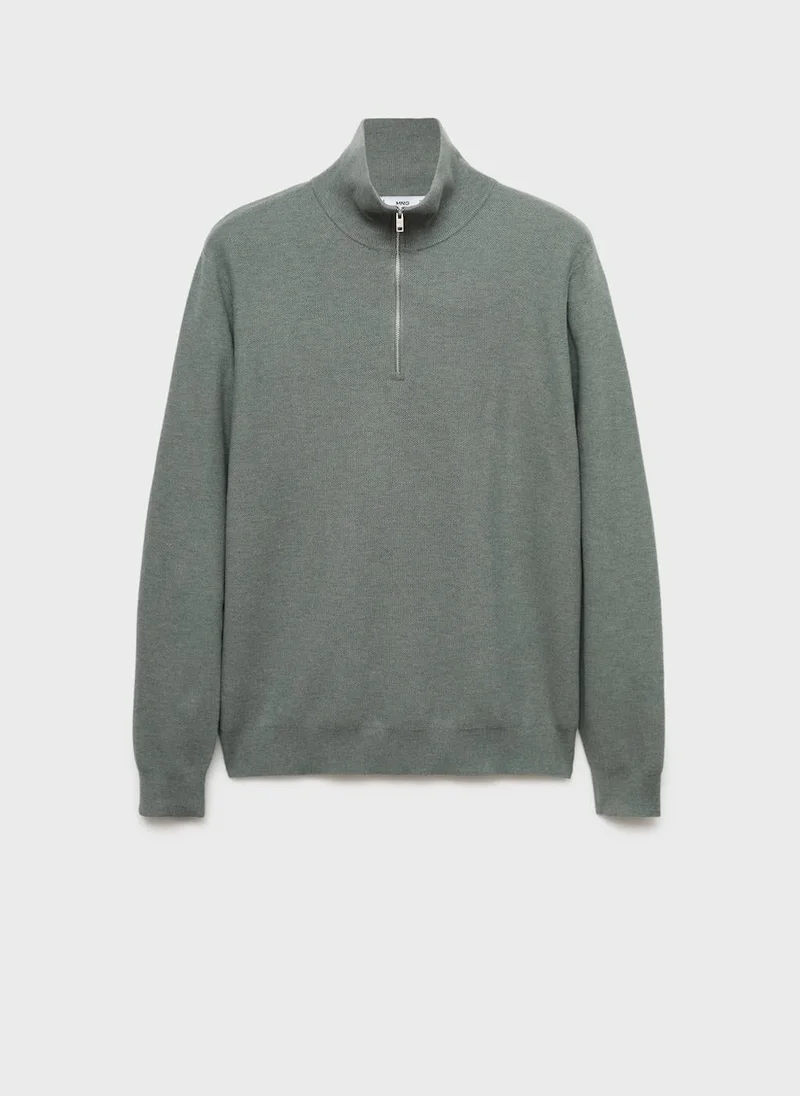 Mango Man  Microstructure sweater with zipper collar for Men | Best Price UAE