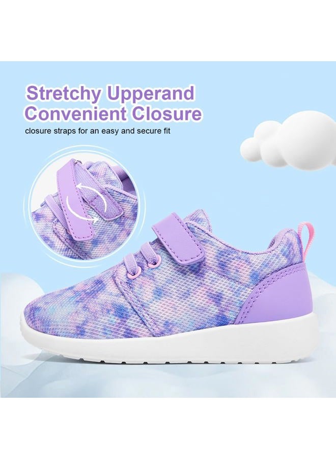 HIITAVE Toddler Girl Tennis Shoes Sneakers for Girls Breathable Sport Running/Walking Shoes Sneakers Tie Dye Purple Size 8 US Toddler - Image 3
