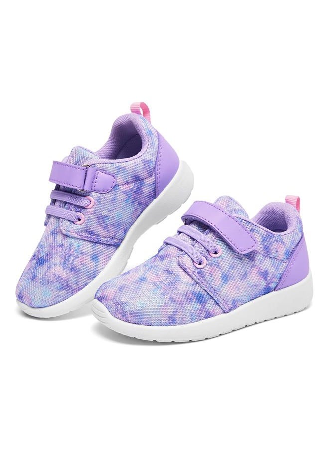 HIITAVE Toddler Girl Tennis Shoes Sneakers for Girls Breathable Sport Running/Walking Shoes Sneakers Tie Dye Purple Size 8 US Toddler - Image 1