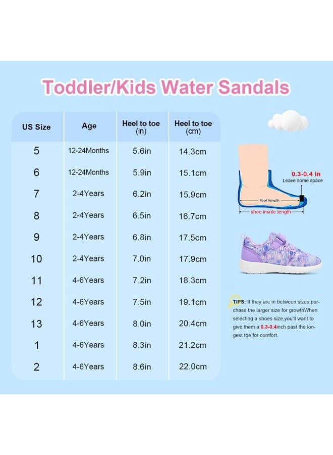 HIITAVE Toddler Girl Tennis Shoes Sneakers for Girls Breathable Sport Running/Walking Shoes Sneakers Tie Dye Purple Size 8 US Toddler - Image 5