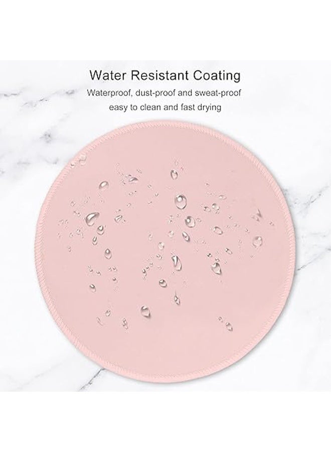 واي جيه وسادة فأرة دائرية، حصيرة فأرة مقاومة للانزلاق ومضادة للماء للمكتب والمنزل والألعاب والعمل (وردي) - Image 4