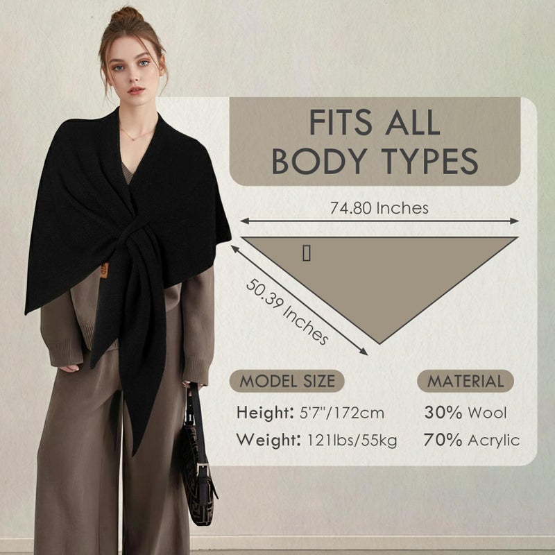 Ladiery Pashmina Shawl Wrap for Women, Lightweight Triangle Wrap for Spring and Fall, Elevate Your Daily Casual Outfits - Image 5