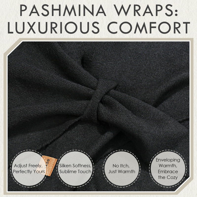 Ladiery Pashmina Shawl Wrap for Women, Lightweight Triangle Wrap for Spring and Fall, Elevate Your Daily Casual Outfits - Image 4