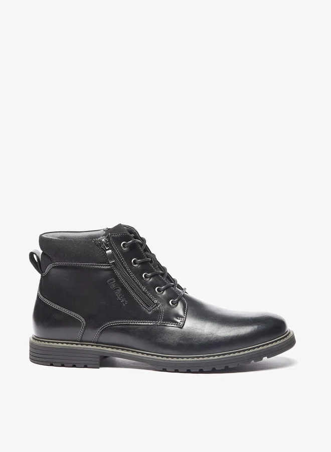 Lee Cooper Men's Solid Chukka Boots with Zip Closure