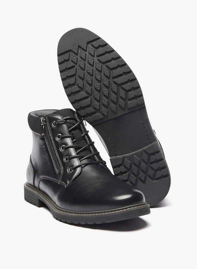 Lee Cooper Men's Solid Chukka Boots with Zip Closure