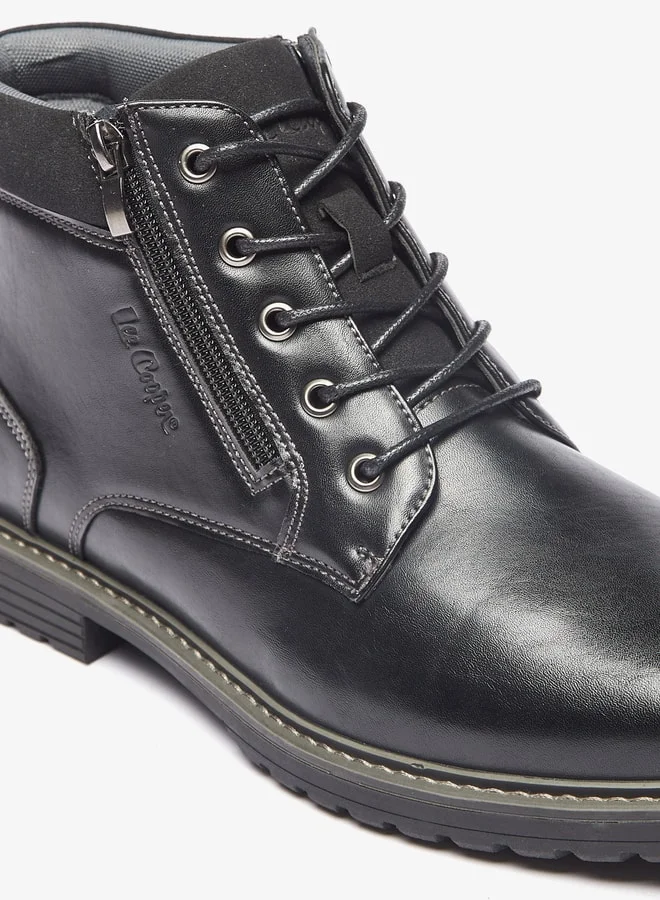 Lee Cooper Men's Solid Chukka Boots with Zip Closure