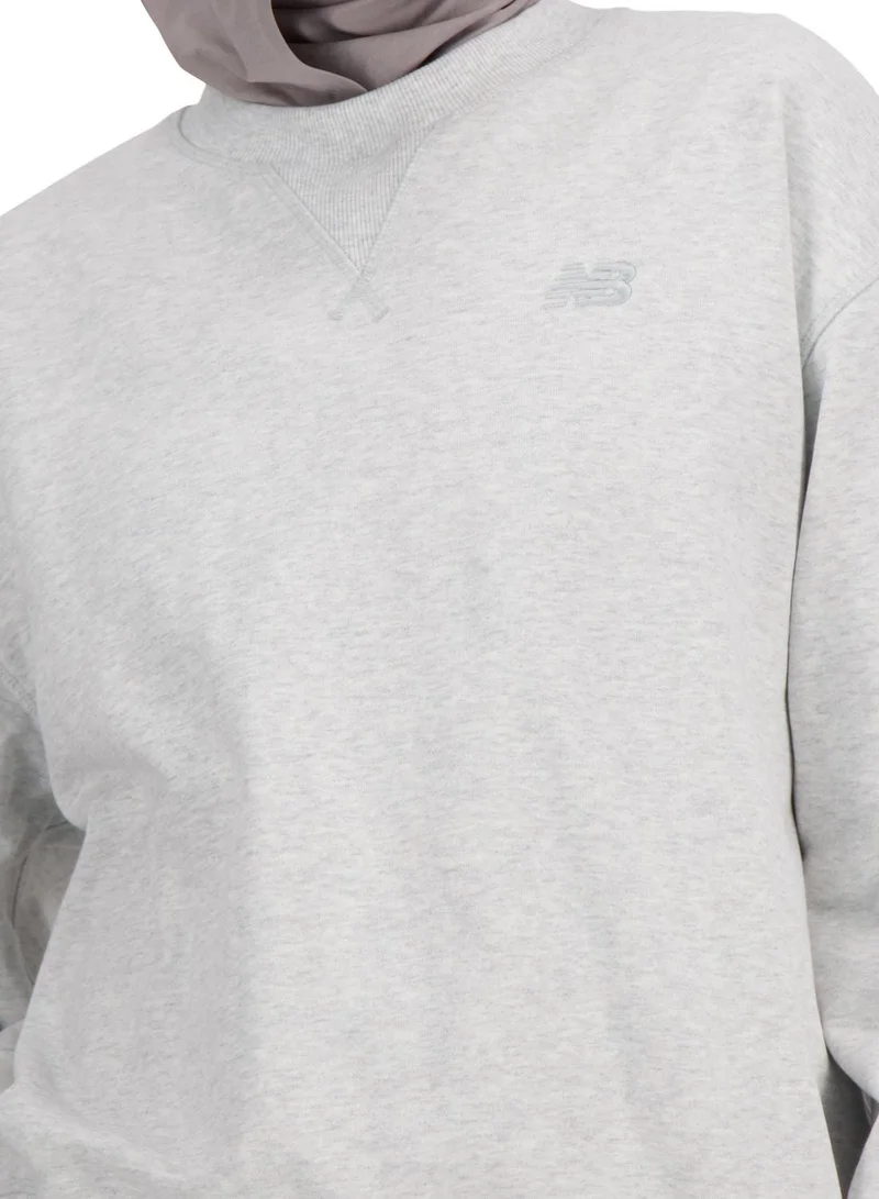 New Balance grey Athletics French Terry Sweatshirt for Women | Best Price UAE