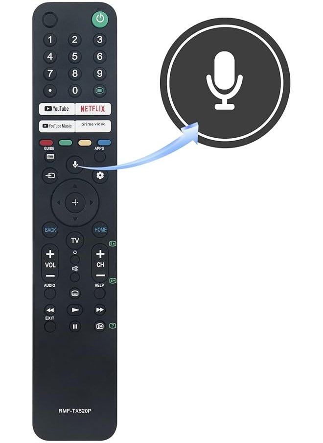 erorex - Rmf Tx520P 1 009 954 11 Voice Remote Control Compatible With Sony Bravia Lcd Tv Kd 43X80J Kd 50X80J Kd 55X80J Kd 55X85J Kd 65X80J Kd 65X85J Xr 55X90J Xr 65A80J Xr 65X90J Xr 77A80J - Image 1