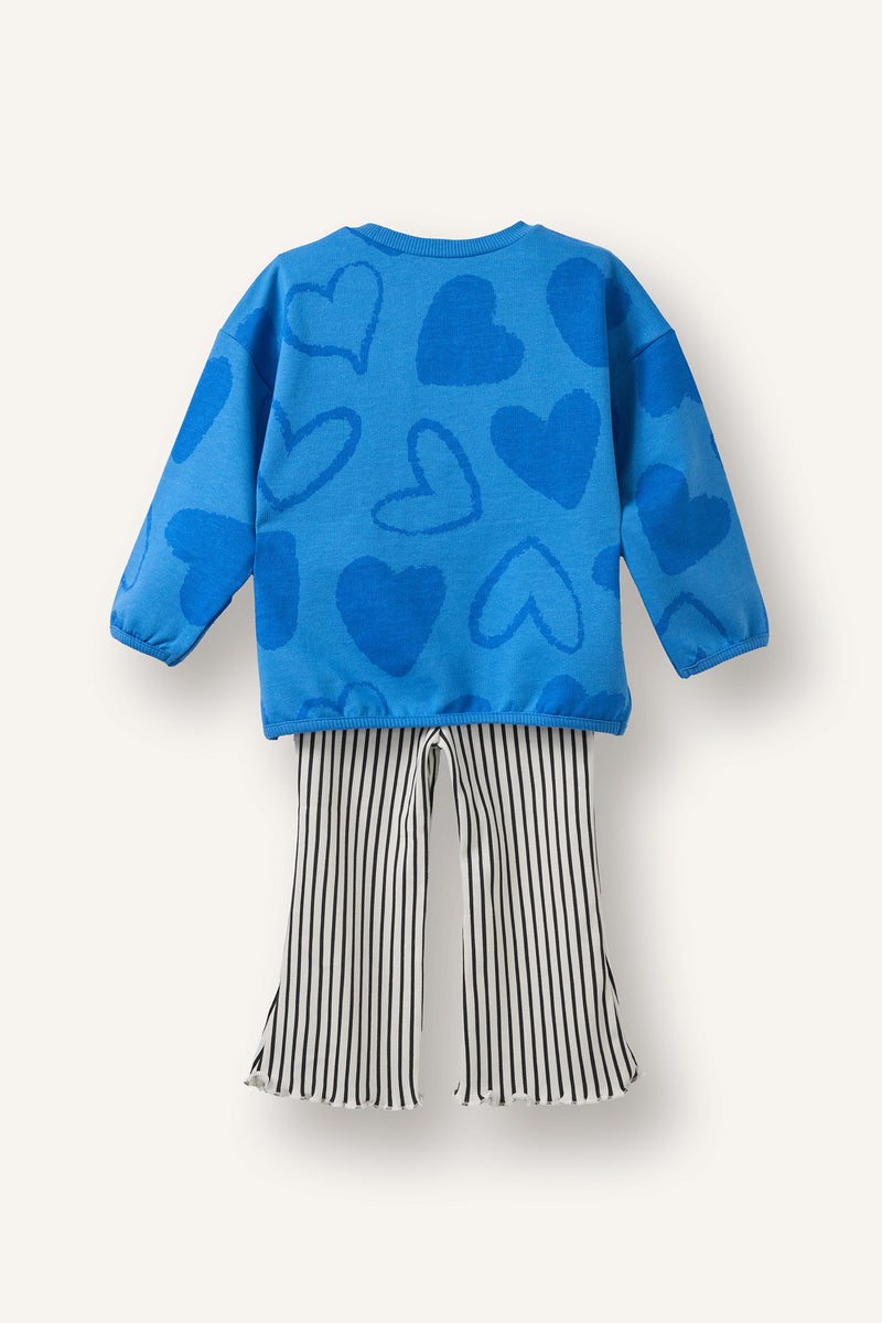DeFacto Blue BabyGirl 2 piece Relax Fit Floral Set Casual - Image 4