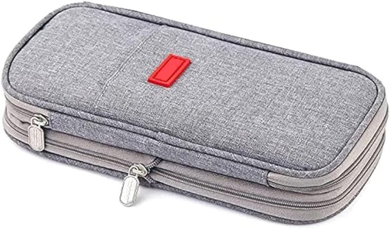 Arnuixty Large Storage Pencil Case Pen Bag with Zipper Big Capacity Pouch Organizer for Office Travel Holder Box Christmas Gift Grey - Image 2